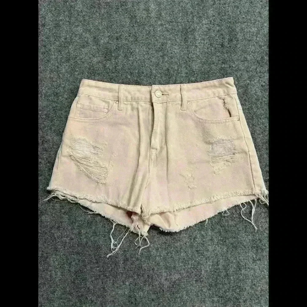 Pacsun Shorts High Rise Size 25 Light Pink Denim Lknw Distressed